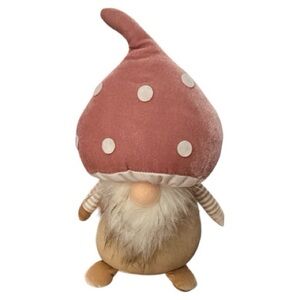 Whimsical Mushroom Gnome Plush With Polka Dot Hat